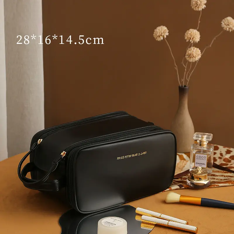 1 Piece Simple Series Simple Solid Color PU Women's Makeup Bags h5 